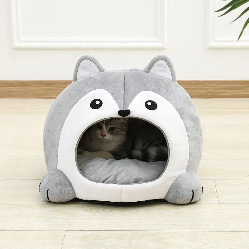 Soft Cat Bed Sofa – Cozy Cave House for Small Pets
