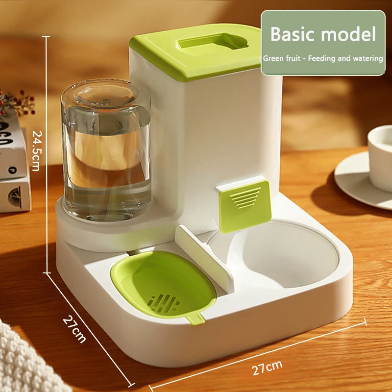 2-in-1 Pet Feeder Bowl – Auto Water Dispenser for Cats