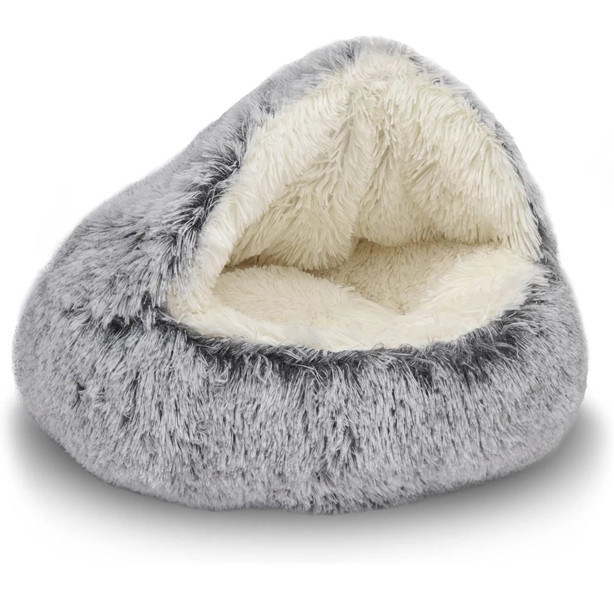 2 in 1 Plush Cat Bed with Cover – Warm Nest for Small Dogs