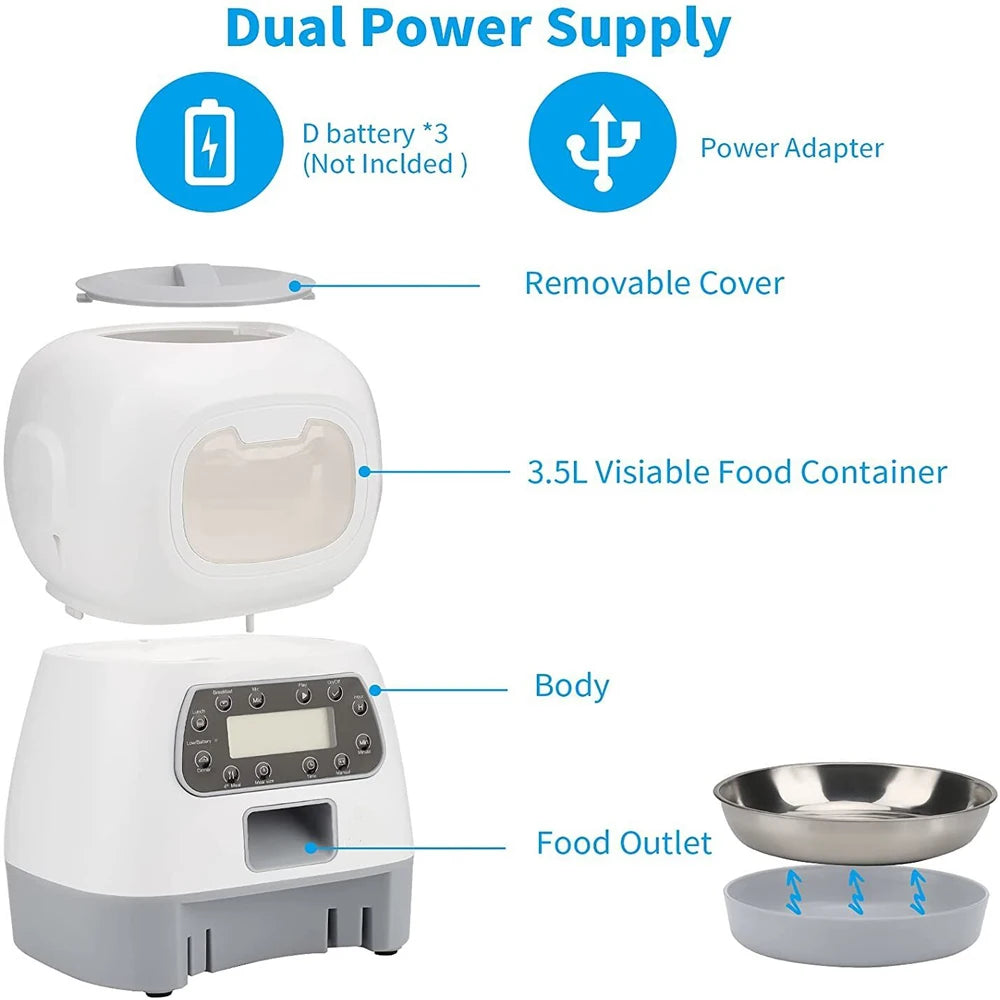 WiFi Pet Feeder 3.5L – Auto Food & 2L Water Dispenser