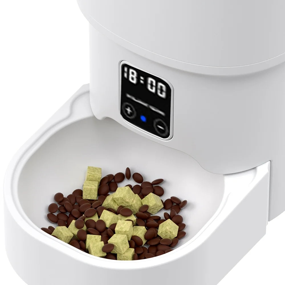 Automatic Cat Feeder – 4L Pet Food Dispenser with Button