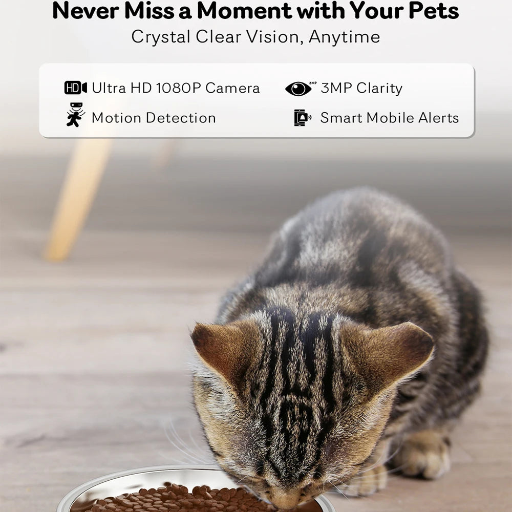 Automatic Cat Feeder 4L – WiFi Video & Timed Feeding