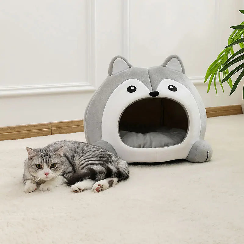 Soft Cat Bed Sofa – Cozy Cave House for Small Pets