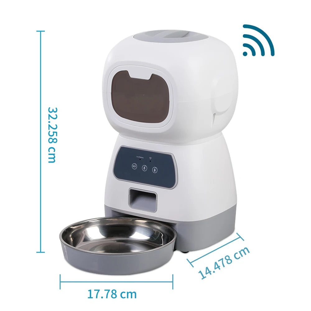 WiFi Pet Feeder 3.5L – Auto Food & 2L Water Dispenser
