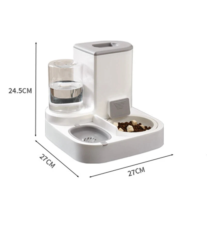 2-in-1 Pet Feeder Bowl – Auto Water Dispenser for Cats