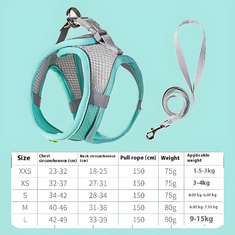 Dog Harness Leash Set – Vest Style for French Bulldog