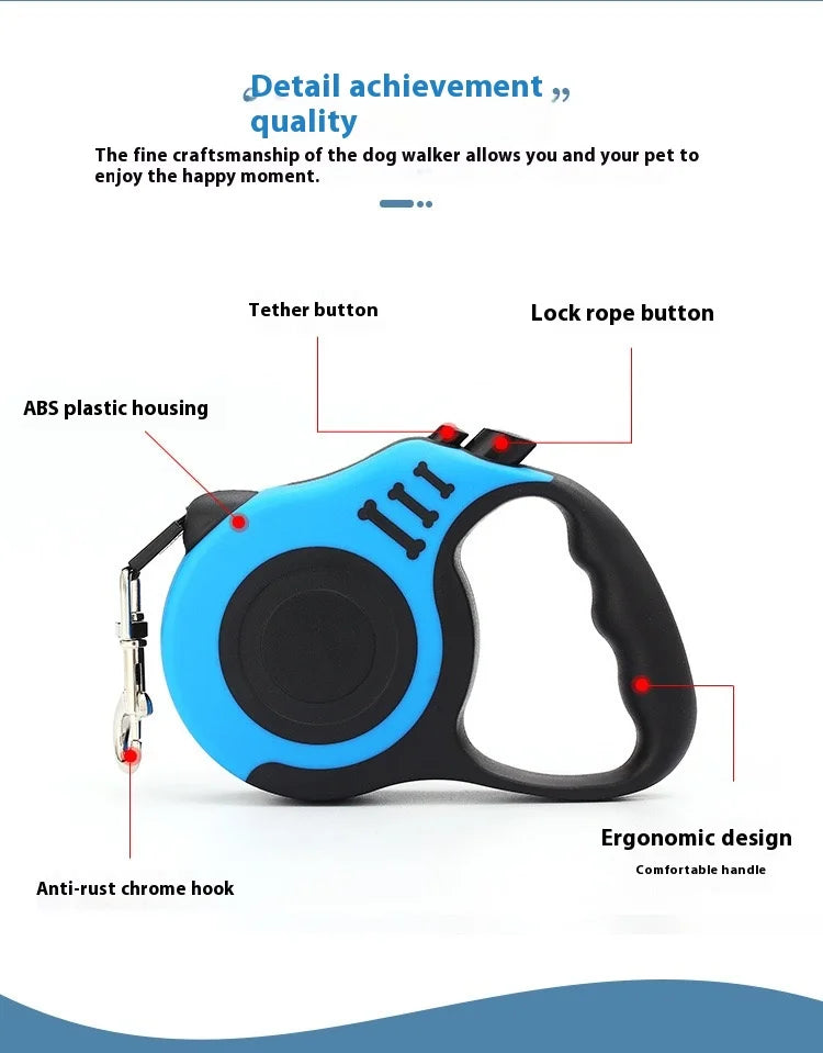 Auto Retractable Leash for Puppy – 3M/5M Nylon Rope