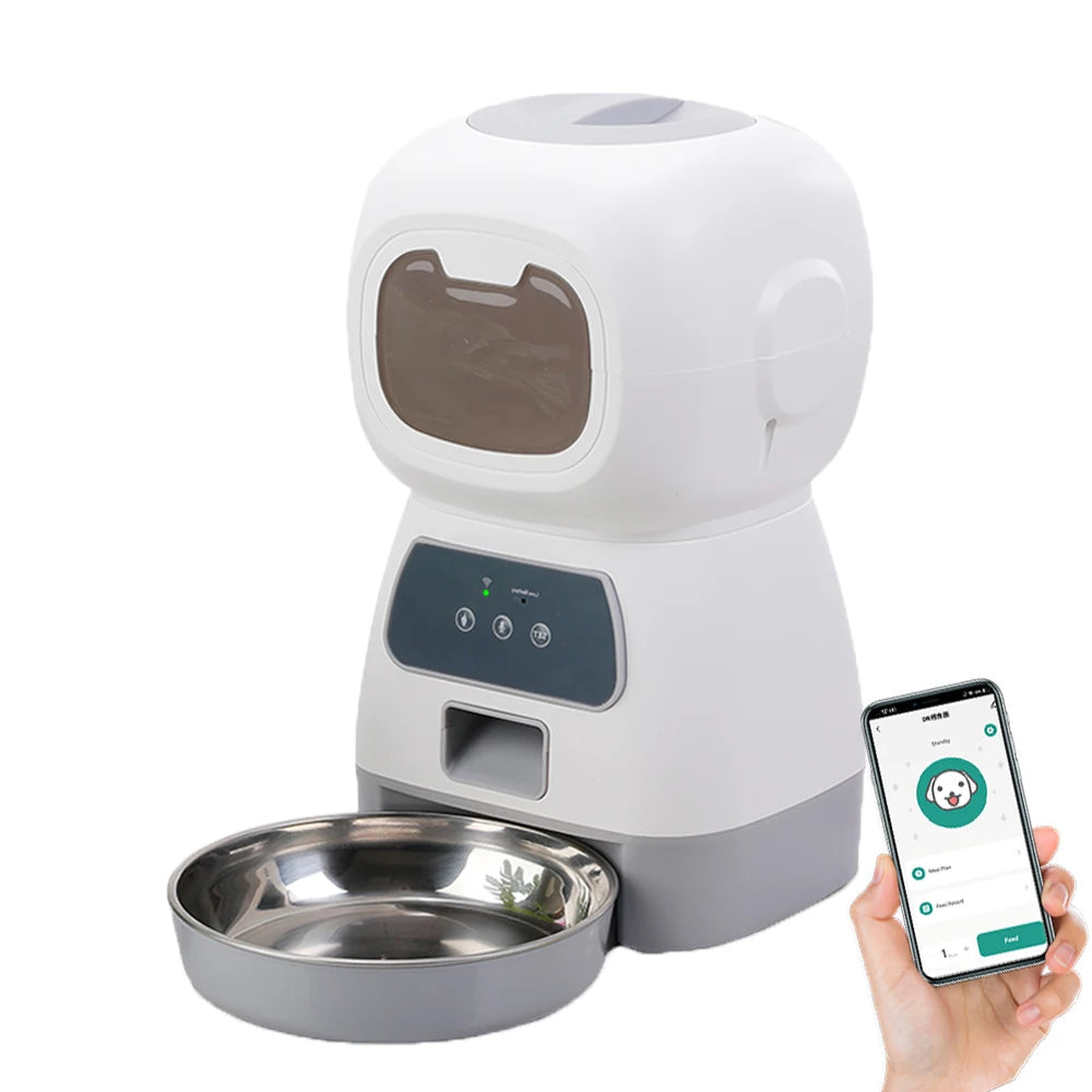 WiFi Pet Feeder 3.5L – Auto Food & 2L Water Dispenser