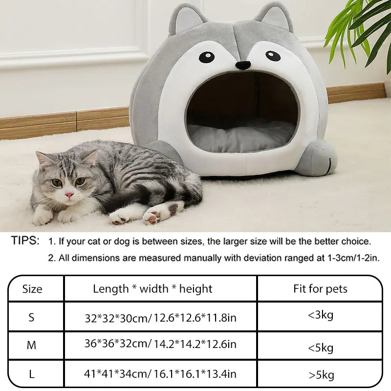 Soft Cat Bed Sofa – Cozy Cave House for Small Pets