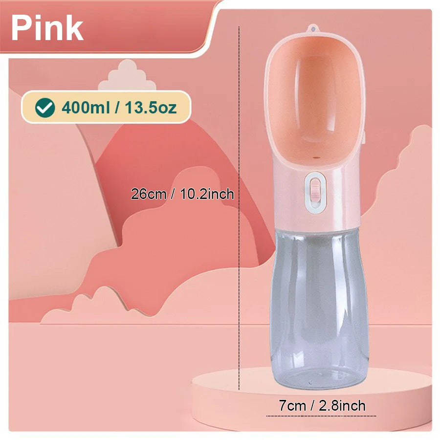 Leakproof Dog Water Bottle – 400ml Travel Dispenser