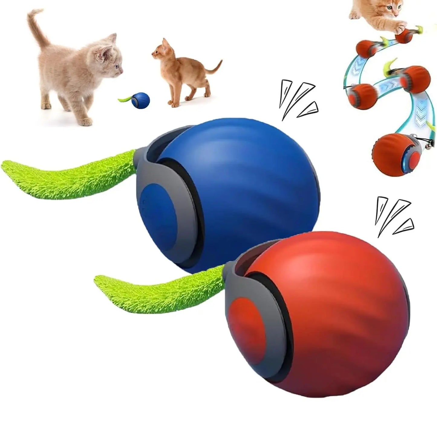 Speedy Tail Cat Toy – Smart Ball with Two Speed Modes