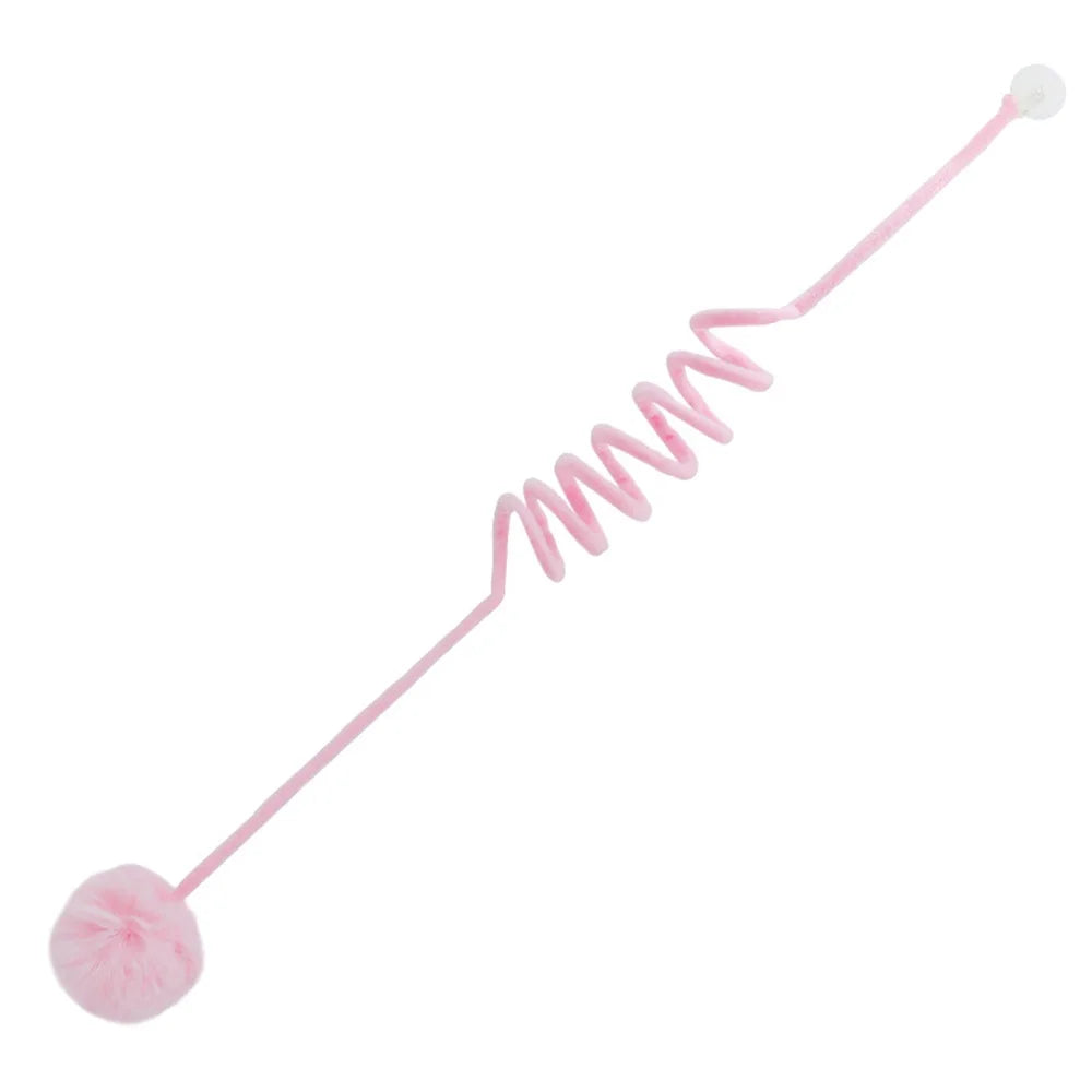 Interactive Cat Toy – Spring Pom Pom with Bell