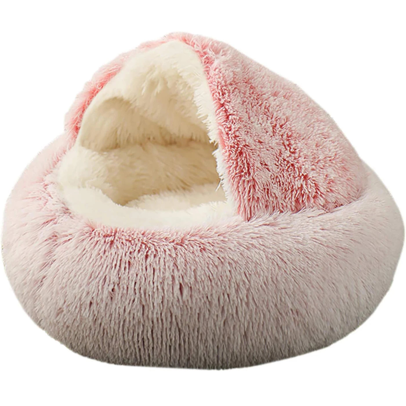 2 in 1 Plush Cat Bed with Cover – Warm Nest for Small Dogs