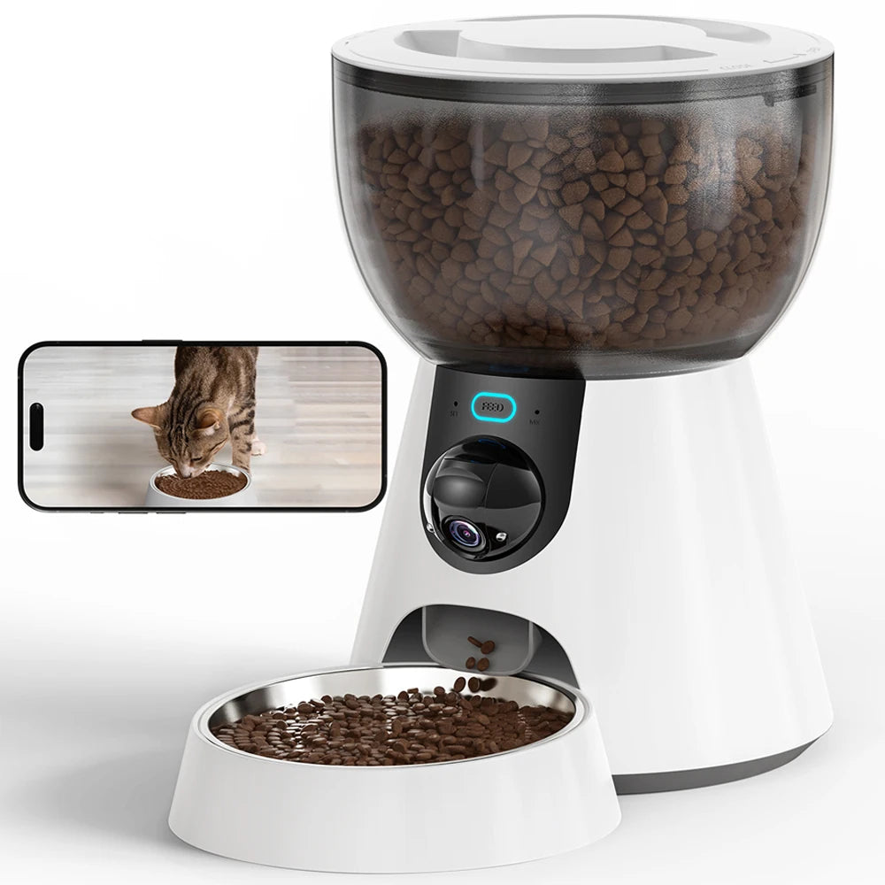 Automatic Cat Feeder 4L – WiFi Video & Timed Feeding