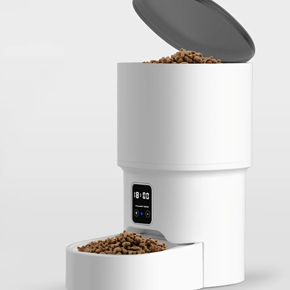 Automatic Cat Feeder – 4L Pet Food Dispenser with Button