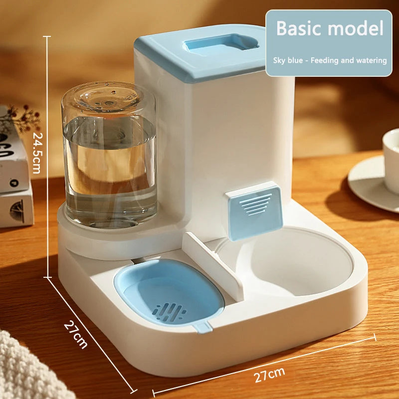 2-in-1 Pet Feeder Bowl – Auto Water Dispenser for Cats