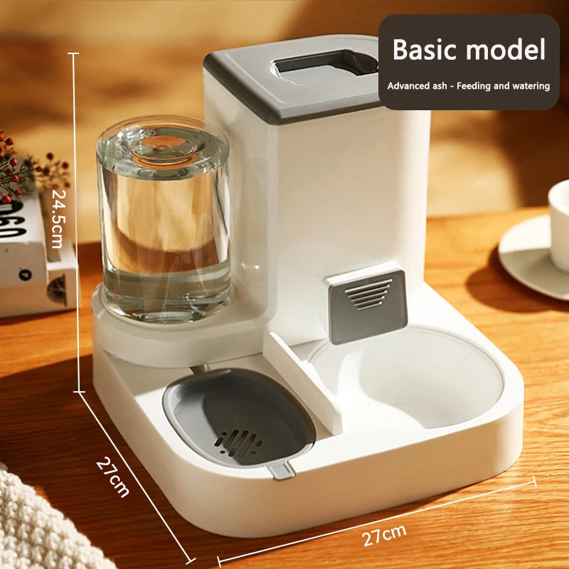 2-in-1 Pet Feeder Bowl – Auto Water Dispenser for Cats
