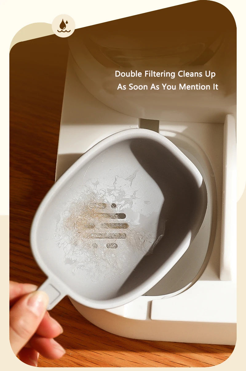 2-in-1 Pet Feeder Bowl – Auto Water Dispenser for Cats