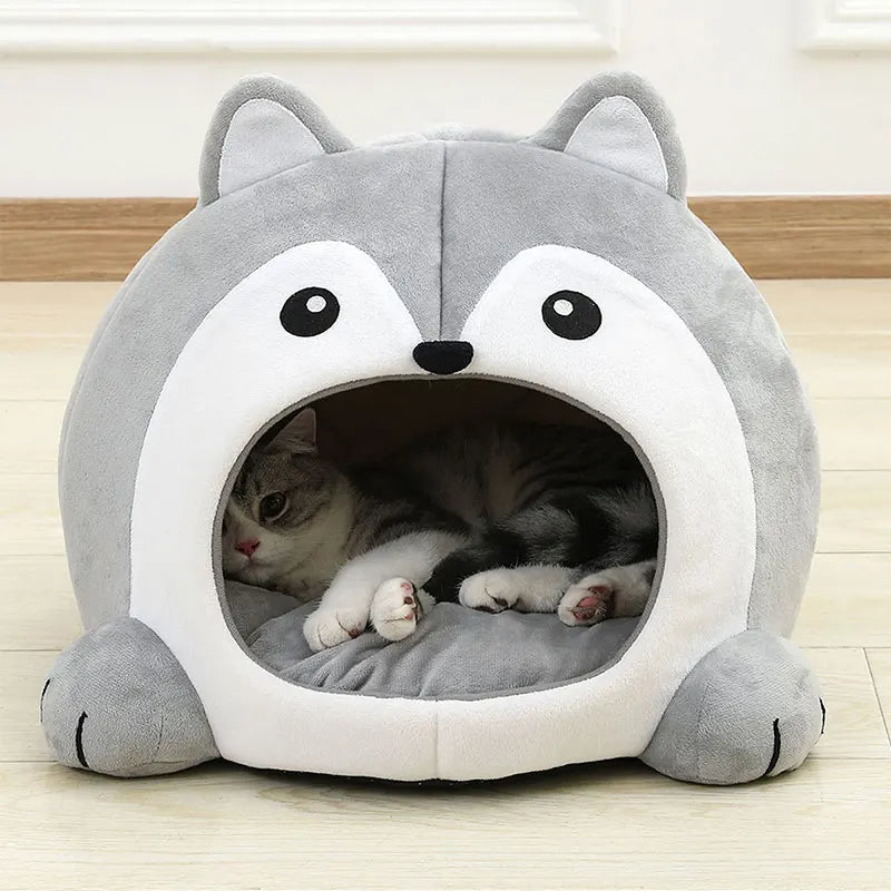 Soft Cat Bed Sofa – Cozy Cave House for Small Pets