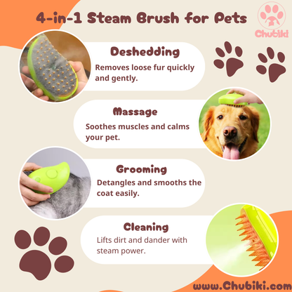 Steamy Pet Grooming Brush