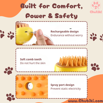 Steamy Pet Grooming Brush