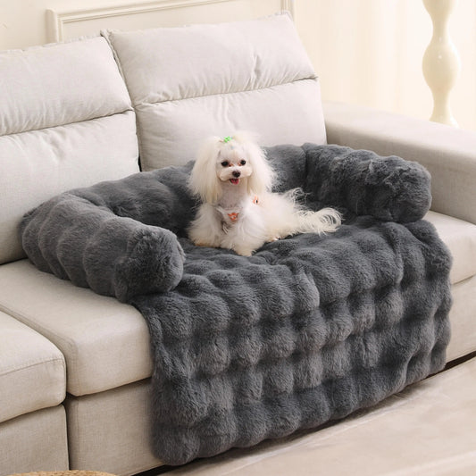 Fluffy Dog Bed Sofa – Warm Plush Mat for Large Dogs & Cats