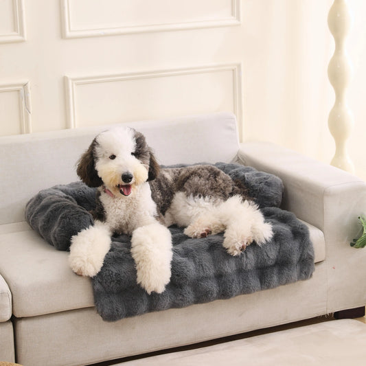 Fluffy Dog Bed Sofa – Warm Plush Mat for Large Dogs & Cats