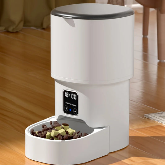Automatic Cat Feeder – 4L Pet Food Dispenser with Button