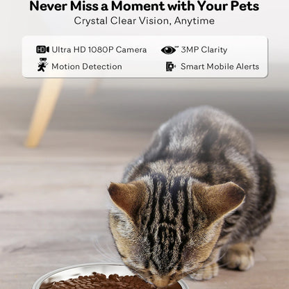 Automatic Cat Feeder 4L – WiFi Video & Timed Feeding