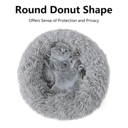Fluffy Round Dog Bed – Soft Plush Nest for Large Pets
