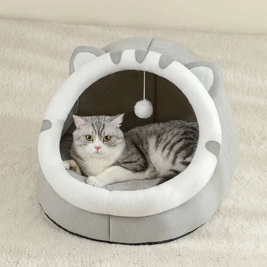 Warm Cat Cave Bed – Cozy Tent House for Small Pets