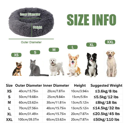 Fluffy Round Dog Bed – Soft Plush Nest for Large Pets