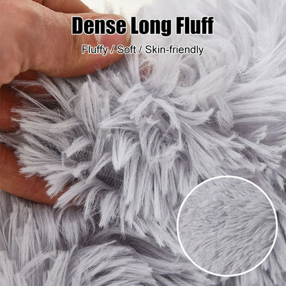 Fluffy Round Dog Bed – Soft Plush Nest for Large Pets