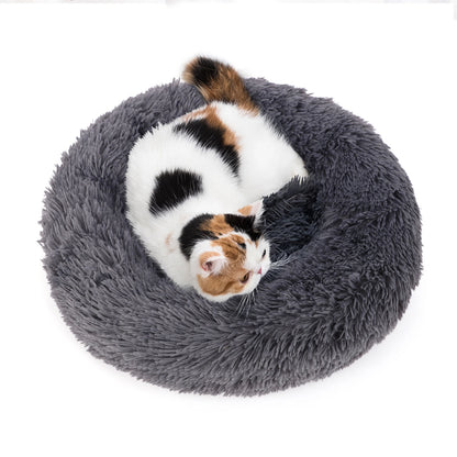 Fluffy Round Dog Bed – Soft Plush Nest for Large Pets