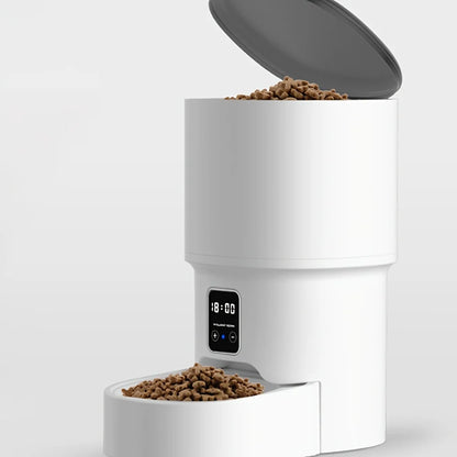 Automatic Cat Feeder – 4L Pet Food Dispenser with Button