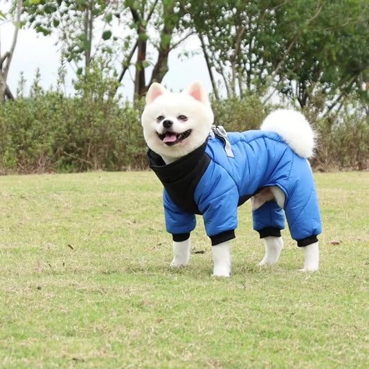 Thick Cotton Dog Coat – 4-Leg Winter Outfit for Pets