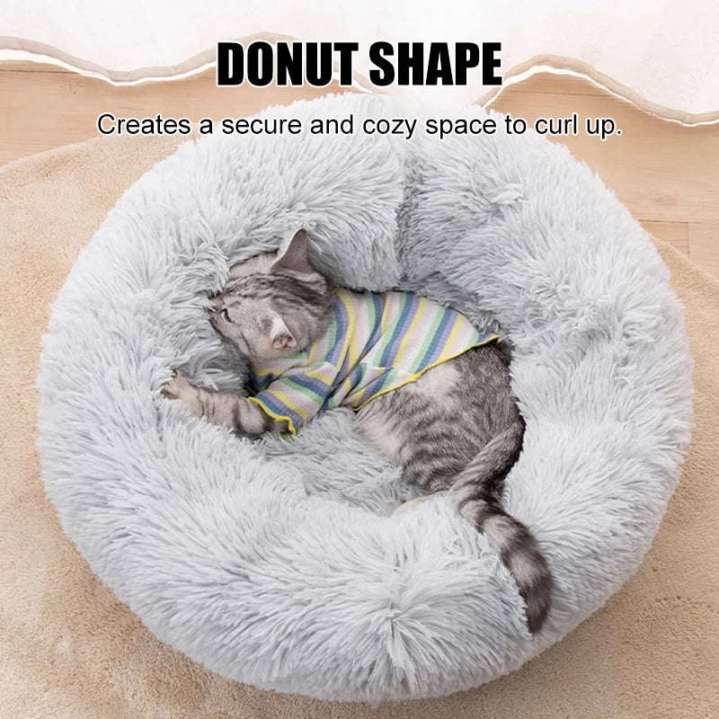 Fluffy Round Dog Bed – Soft Plush Nest for Large Pets