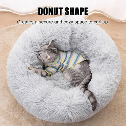 Fluffy Round Dog Bed – Soft Plush Nest for Large Pets