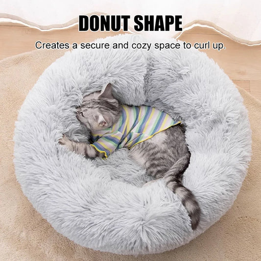 Fluffy Round Dog Bed – Soft Plush Nest for Large Pets